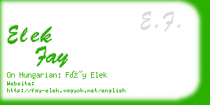 elek fay business card